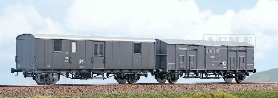 Acme 55351 FS set “Postale” formato da UM 7019 e UFF 9051, livrea grigio ardesia, ep.IV