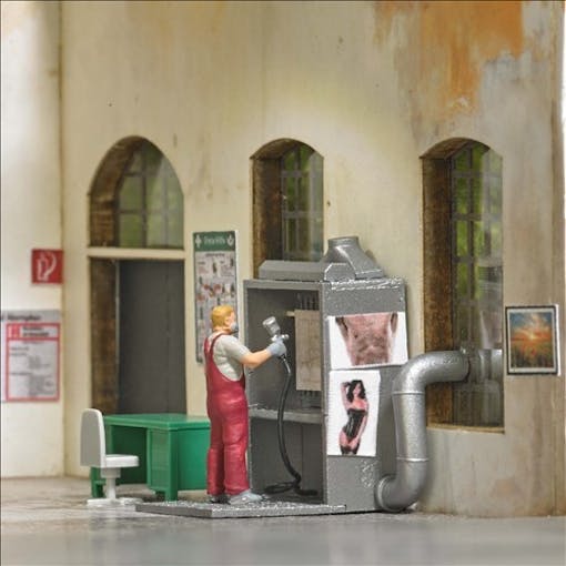 Busch 79905 Scenetta: Cabina di verniciatura