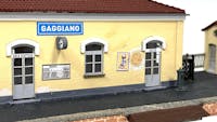 Tecnomodel 79654 Set Stazione FS ''Gaggiano'' con banchine, bagni e casotto attrezzi, interni illuminati