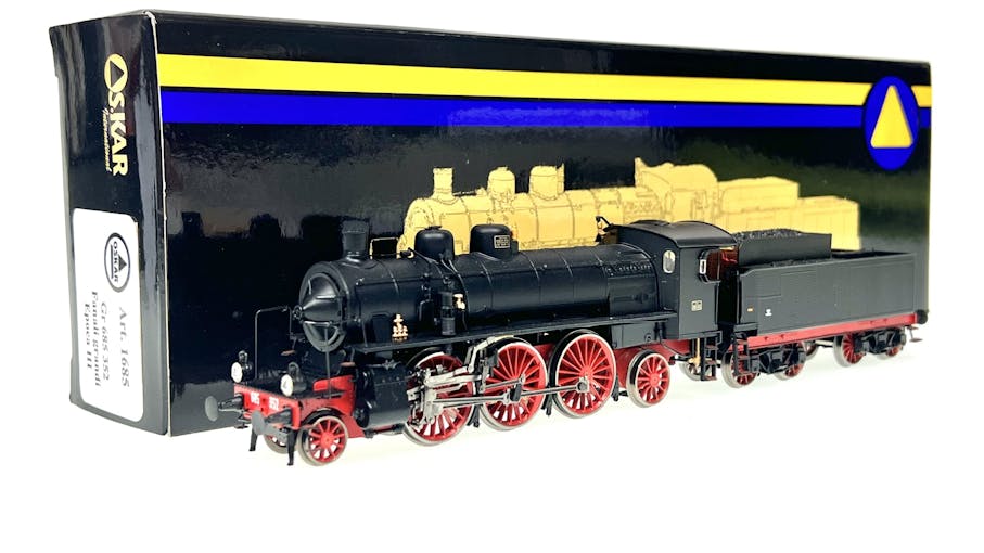 Os.kar 1685 FS locomotiva a vapore Gr 685.352 con fanali a petrolio