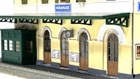 Tecnomodel 80022 Stazione FS ''Miramare'' con tettoia e cabina ACEI, con marciapiede componibile.