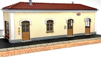 Tecnomodel 80023 Marciapiede (banchina) di stazione, componibile in stile FS, con magazzino, fornito montato