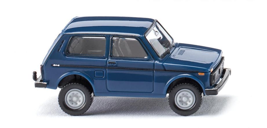 Wiking 020802 Lada Niva azzurro con moderna griglia del radiatore e grandi indicatori di direzione