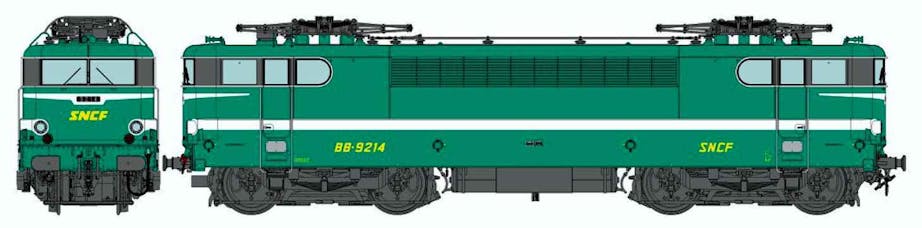 REE Modeles MB-084 SNCF locomotiva elettrica BB 9214 Oullins, demi-lune, grande persienne – Bordeaux, ep.IV