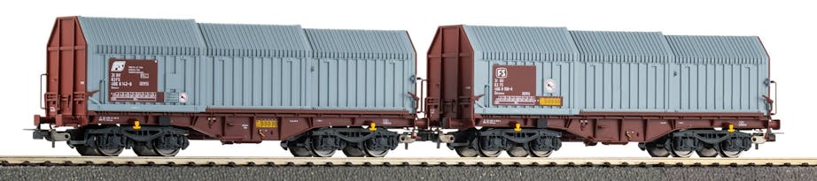 Piko 28308 FS set due carri tipo tipo Shimmns ad apertura telescopica per trasporto di coils, ep.IV