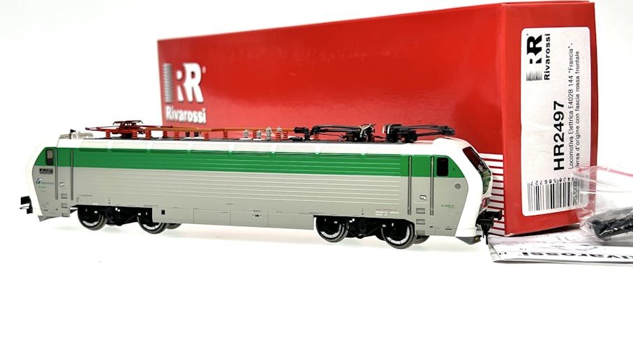 Rivarossi HR2497 FS locomotiva E.402B 144 ''Francia'' livrea originale con fascia rossa frontale, ep.V