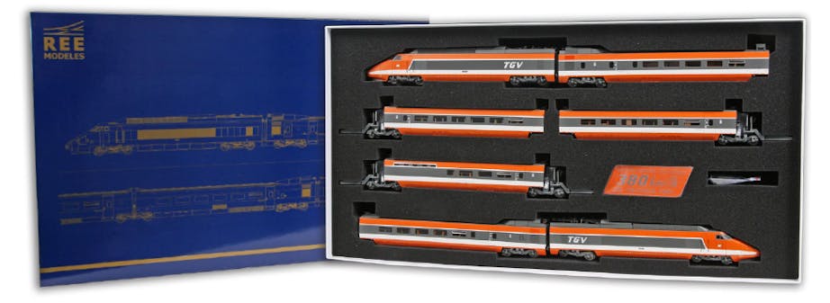 REE Modeles TGV-004S SNCF TGV n°16 ''Record du monde'',Set di 7 elementi, TGV del record dei 380 km/h. Cofanetto con libretto e targhetta commemorativa, ep.IV - DCC Sound