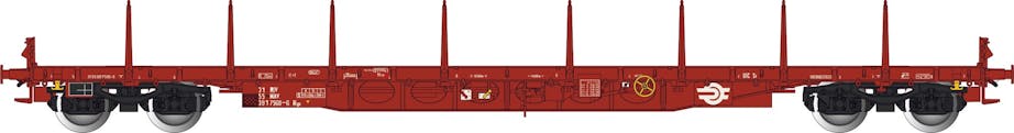 Albert Modell 391015 MÁV Carro pianale per trasporti intermodali tipo Rgs con stanti, rosso, ep.V