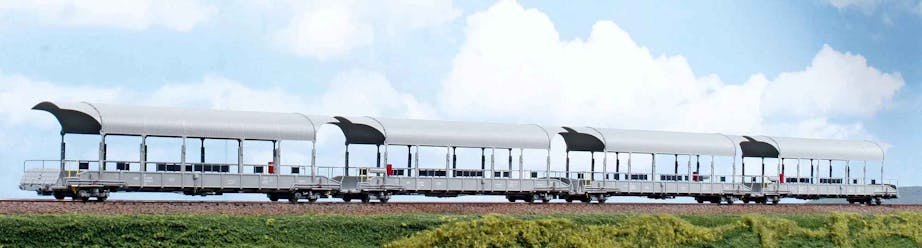 Exact-train 25001 BLS set aggiuntivo di quattro elementi BLS trasporto autoveicoli Talbot, composto da quattro carri Sdt, ep.VI