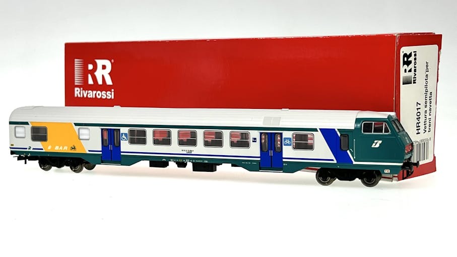 Rivarossi HR4017 FS carrozza pilota per treni navetta livrea XMPR con bar