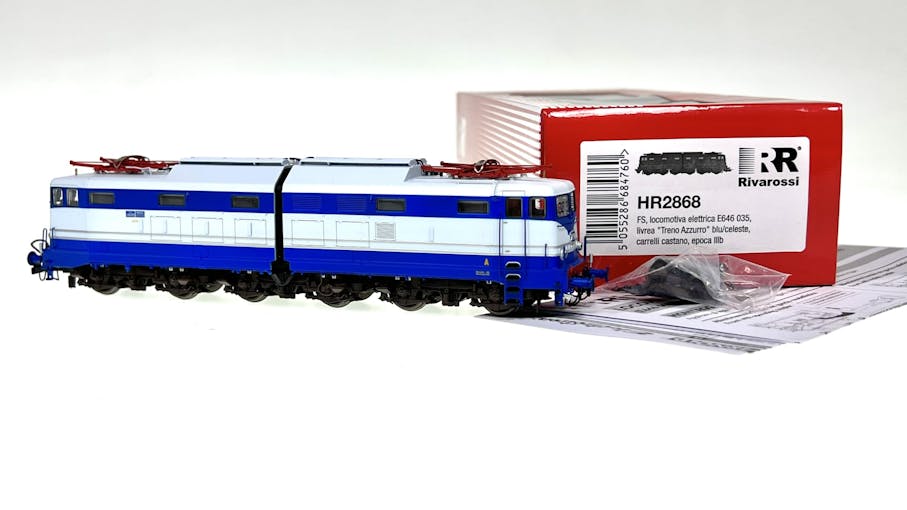 Rivarossi HR2868 FS locomotiva elettrica E.646 035 di 2a serie, livrea ''Treno Azzurro'', ep.IIIb