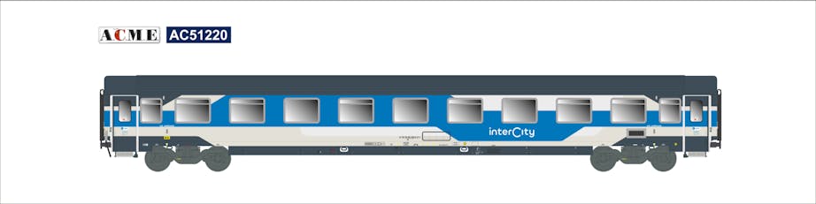 Acme 51220 FS Carrozza UIC-Z nella nuova livrea Intercity Giorno di 2° classe (EX 1° Cl. ) con griglia originale, ep.VI