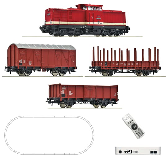 Roco 5110009  Start Set digitale z21: con Locomotiva diesel gruppo 110 e treno merci DR, ep. IV