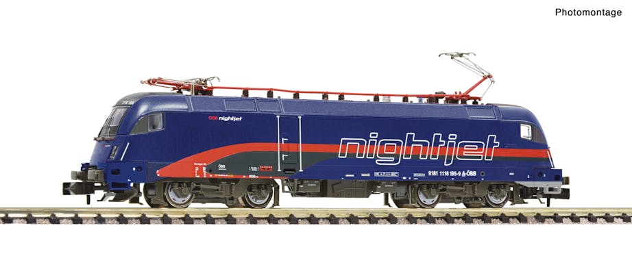 Fleischmann 7570039 OBB Locomotiva elettrica 1116 195-9 ''Nightjet'', ÖBB, ep.VI - Scala N 1/160