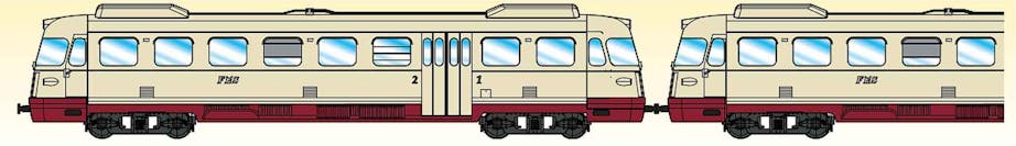 Os.kar E1024DS FMS set due automotrici diesel-elettriche Ade a scartamento ridotto (costruzione FIAT/Stanga/TIBB), ep.III-IVa - DCC Sound
