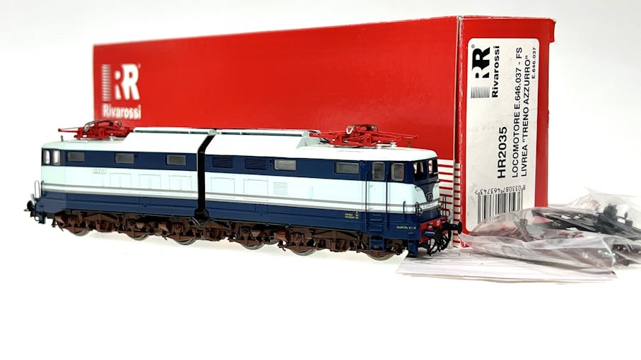 Rivarossi HR2035 FS locomotiva elettrica E646 037 livrea ''Treno Azzurro'' con decoder DCC
