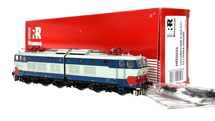 Rivarossi HR2033 FS locomotiva elettrica E 655 217 livrea d'origine con logo Trenitalia