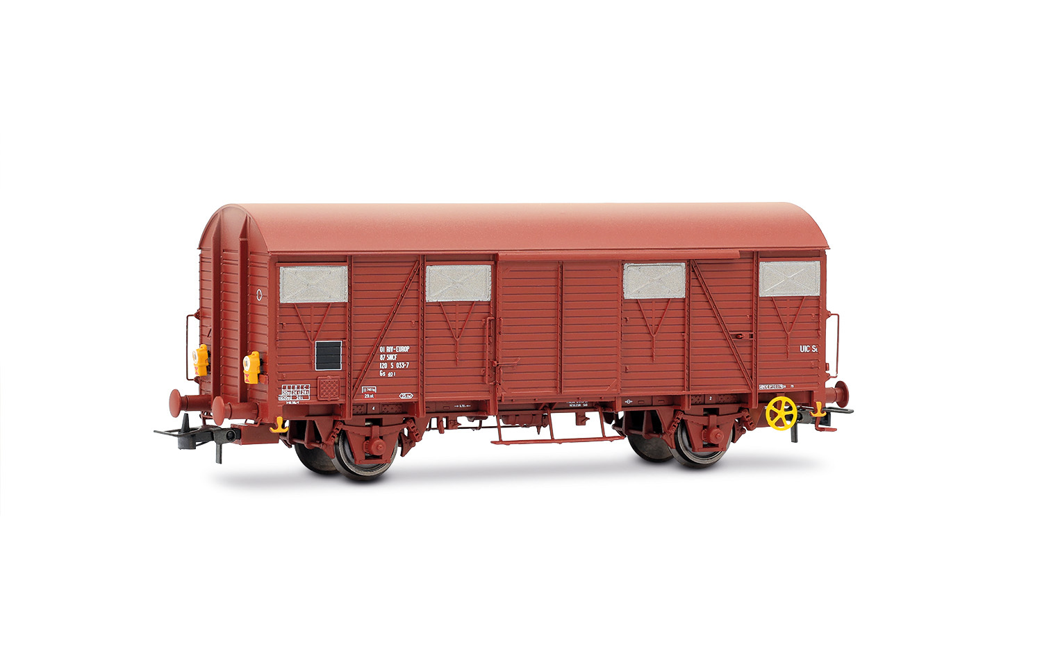 Jouef HJ6325 SNCF, set di 2 carri chiusi a 2 assi tipo Gs, livrea