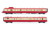 Jouef HJ2461 SNCF locomotiva diesel RGP I con rimorchio nella livrea TEE rosso/beige, ep. IV