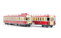 Jouef HJ2461 SNCF locomotiva diesel RGP I con rimorchio nella livrea TEE rosso/beige, ep. IV