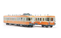 Jouef HJ2463S SNCF, automotrice diesel RGP I con rimorchio in livrea grigio beton/arancione ''Alpazur'', ep. IV - DCC Sound