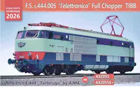 AIMX models AX2055 FS locomotiva Elettrica E.444 005 Tartaruga Elettronica Full Chopper, Dep.Loc. Milano, ep.IV