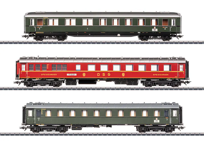 Marklin 42533 Set n. 2 di tre carrozze per treno espresso ''D 74'', ep.III